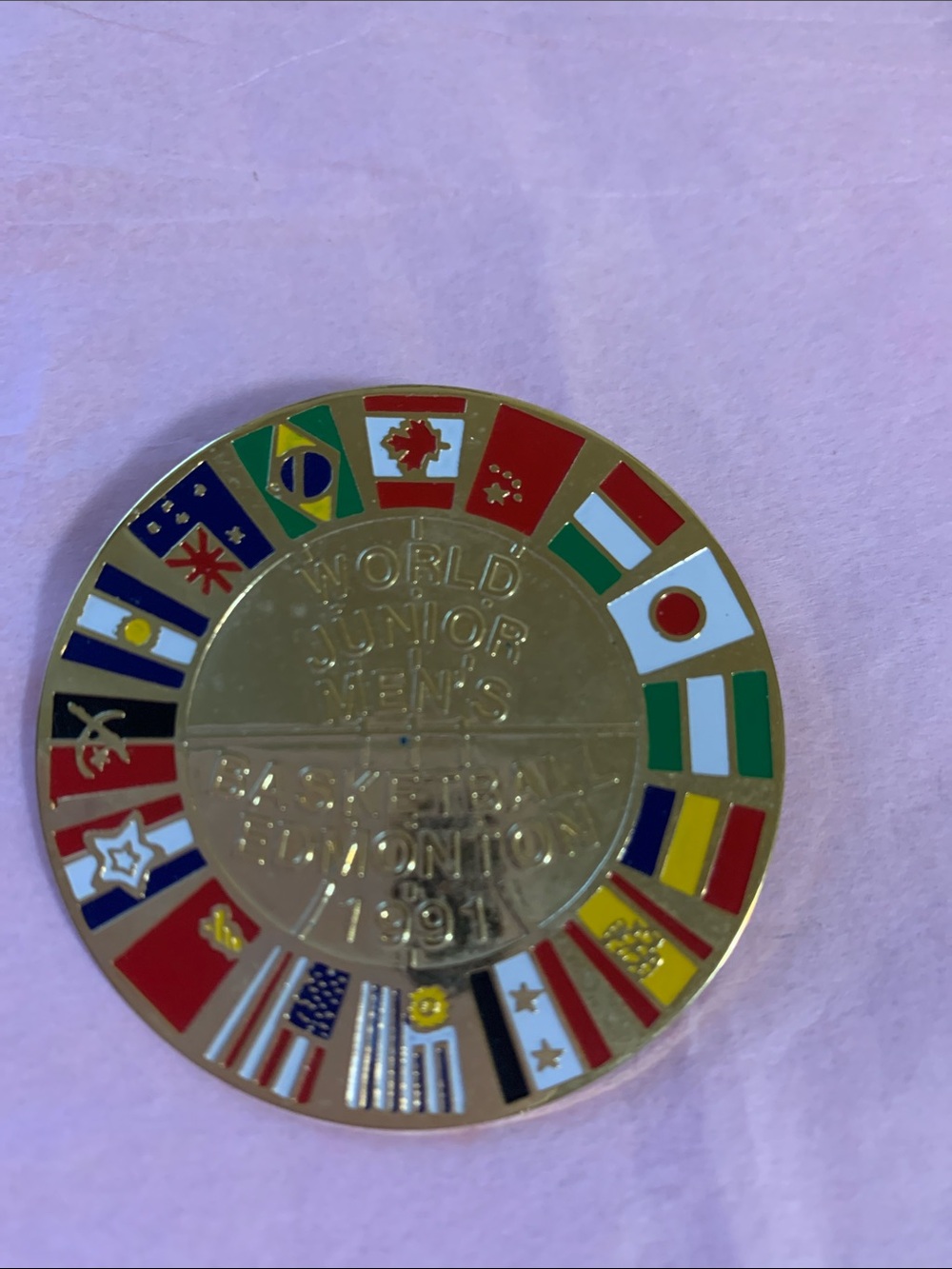 World Junior Mens Basketball Edmonton 1991 pin